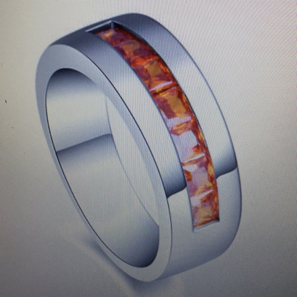 Red zircon ring stamped 925 Silver size 7 RING